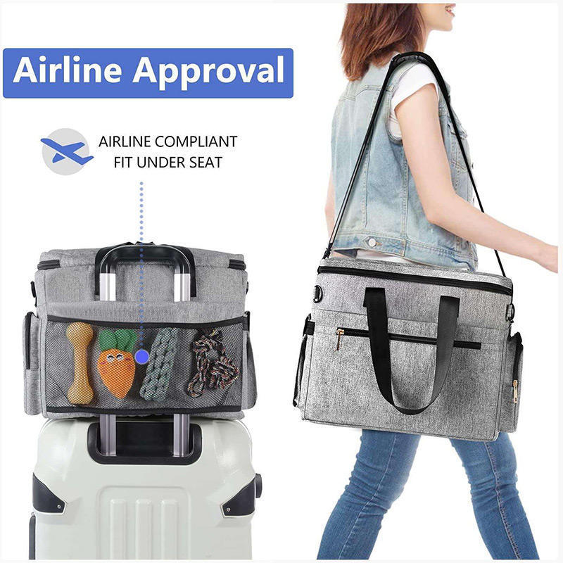 Pet Travel Bag Airline Approved Dog Travel Bag With Locking Safety Zippers Ideal Dog Travel Kit