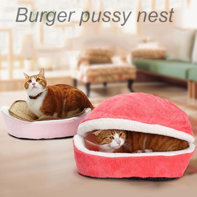 Cat Sleeping Bag Kennel Cat Basket Kennels Dog House Short Plush Small Pet Bed Warm Puppy Kennel Nest Cushion Pet Products