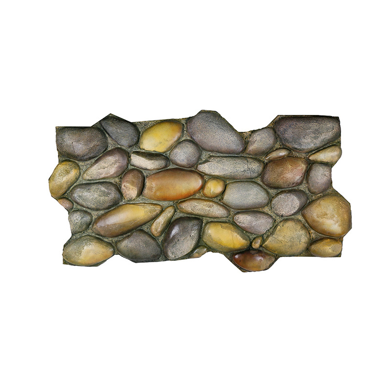 ZYZR Polyurethane Exterior Wall Stone Panel Pebbles Polyurethane Decorative Faux Stone Wall Panels