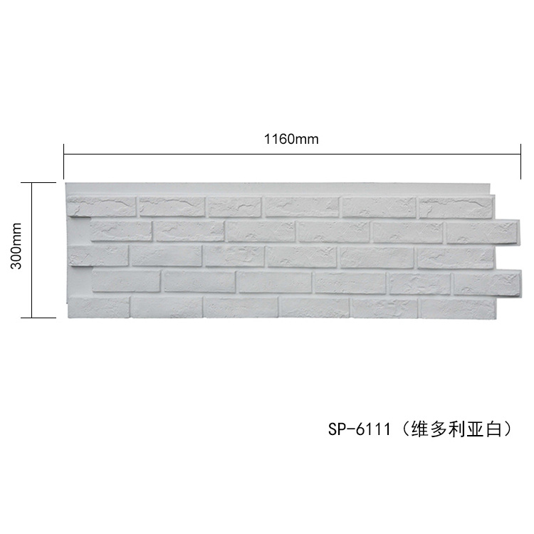 ZYZR Artificial Pu Faux Brick 3d Decoration Pu Stone Wall Panel Cladding Exterior Solid Surface Pu Stone Panel