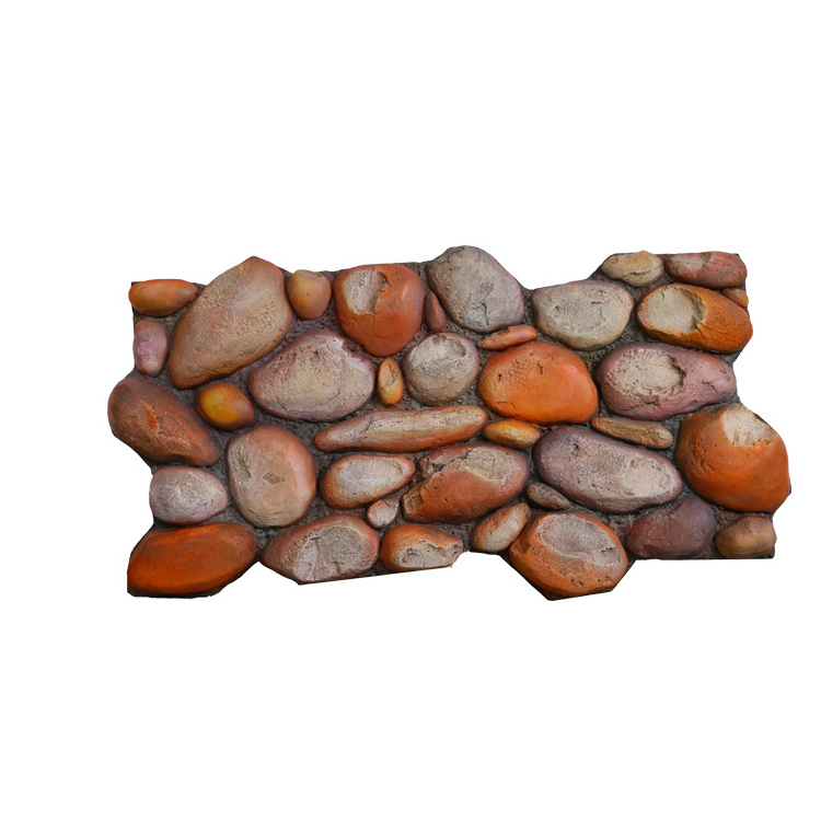 ZYZR Polyurethane Exterior Wall Stone Panel Pebbles Polyurethane Decorative Faux Stone Wall Panels