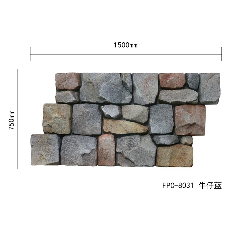 ZYZR Faux Polyurethane Stone Panel 3D Wall Panel Board Polyurethane Exterior Wall Faux Stone Panel