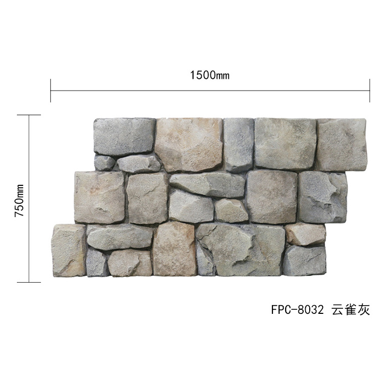 ZYZR Faux Polyurethane Stone Panel 3D Wall Panel Board Polyurethane Exterior Wall Faux Stone Panel