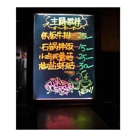 Wall Mounted Hanging Waterproof Glass Led Electronic Luminous Neon Colorful Fluorescent Writing Advertising Board