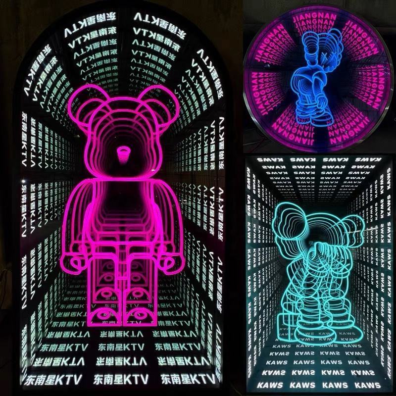 Custom Kaws Neon Sign Infinity Light Mirror Infinite Led Mirror Neon Infinity Mirror For Decor