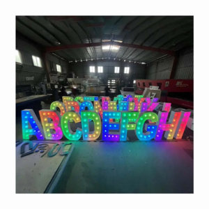 Manufacturer Custom 3ft/4ft/5ft Large Giant Lights Up Rgb Letter Led Marquee Numbers Light Up Letters Wedding Decoration Outdoor