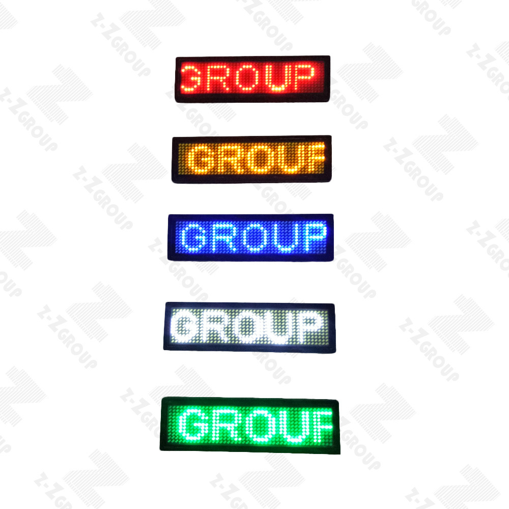 LED Name/Time/Temperature/Gas Message Badge/Chest Card/ Pin Tag Multi-language Rechargeable Mini Display