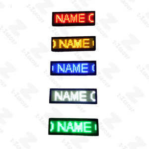 LED Name/Time/Temperature/Gas Message Badge/Chest Card/ Pin Tag Multi-language Rechargeable Mini Display