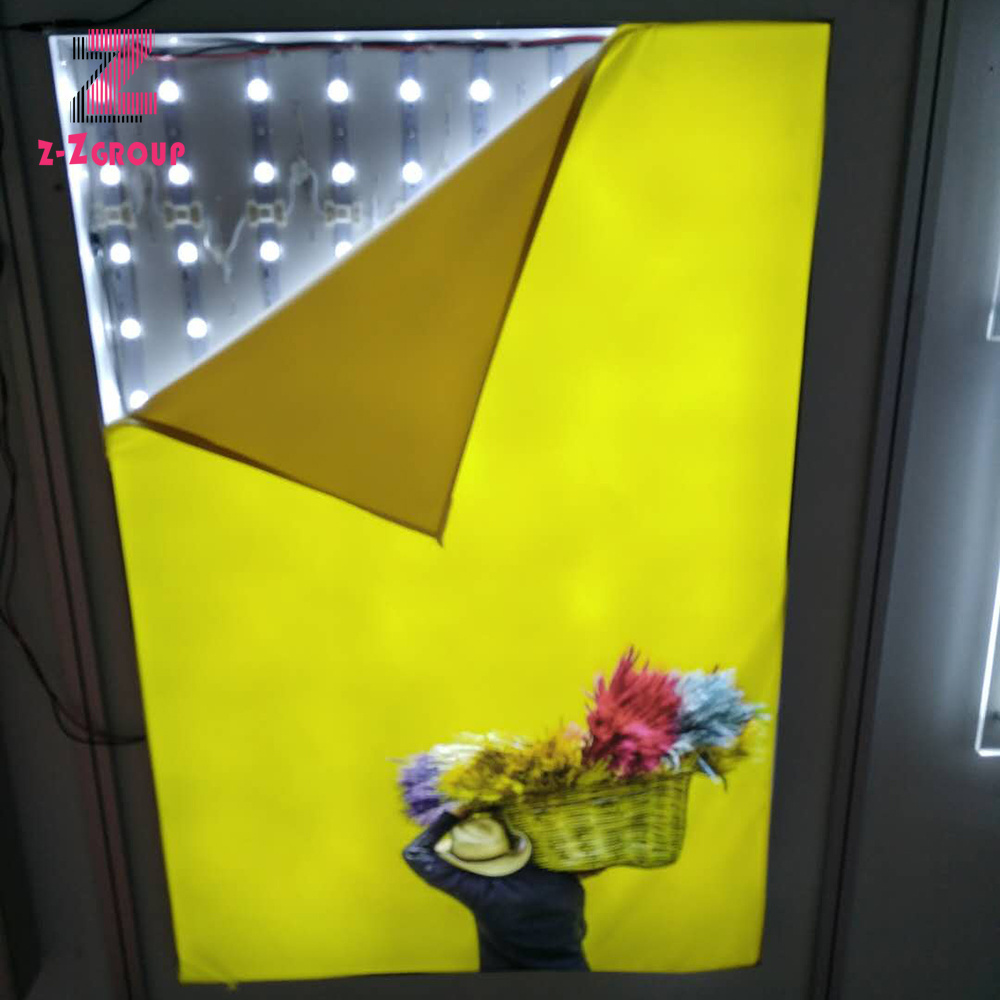 LED Flexible Fabric Backlit Light Box High Bright Advertising Display Indoor used in Railway Station