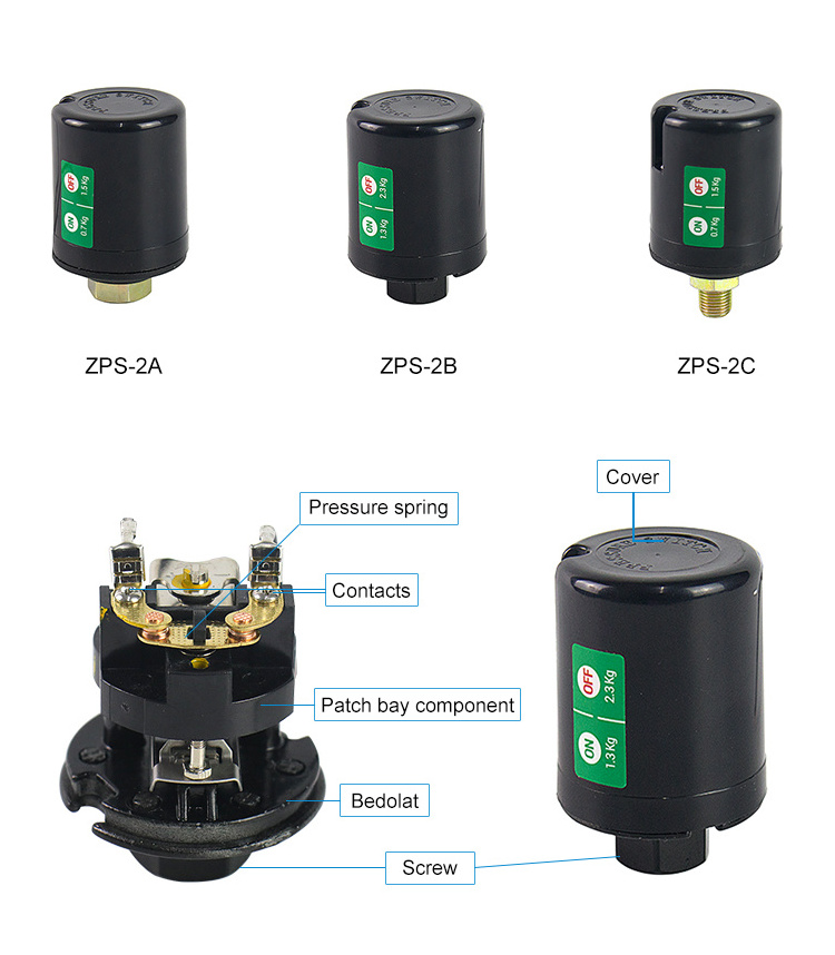 ac water pump electronic mechanical pressure control switch