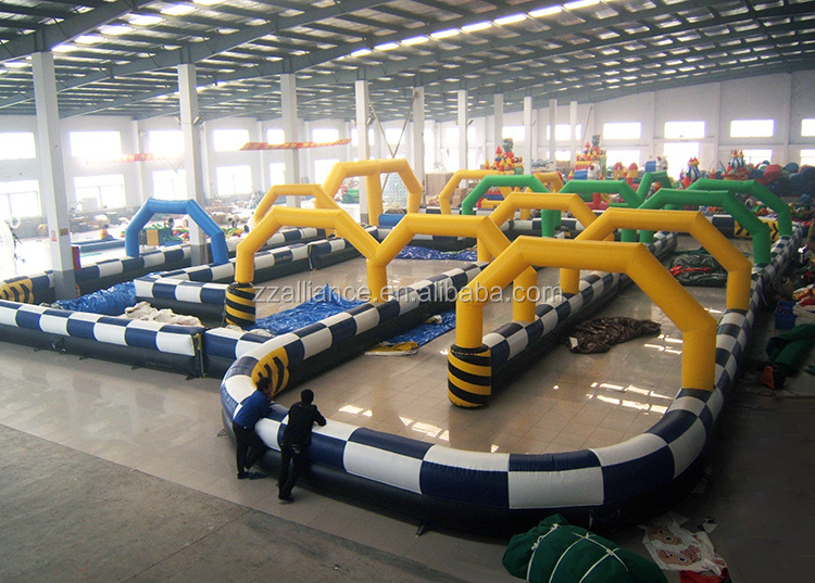 large Inflatable Zorb Ball Race Track go kart racing track for sporting events