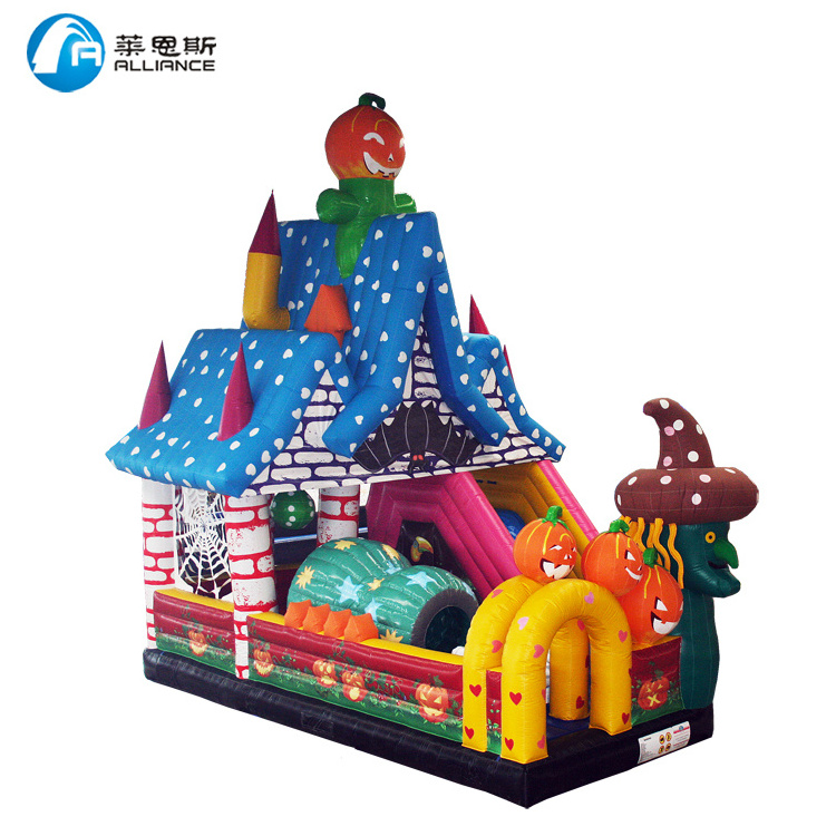 Halloween Inflatable  Bouncer Bounce house theme park bouncy castle  with Slide