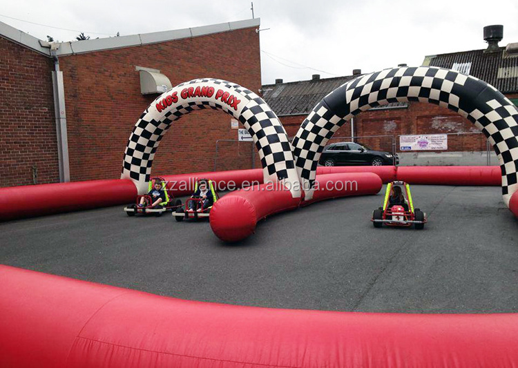 large Inflatable Zorb Ball Race Track go kart racing track for sporting events