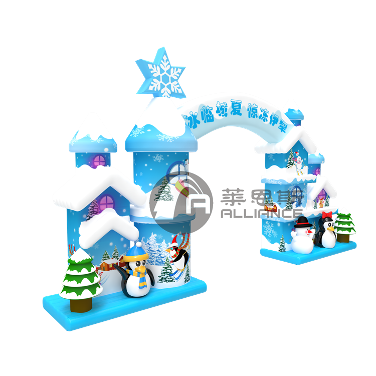 Giant inflatable ice snow gate inflatable entrance arch for theme park