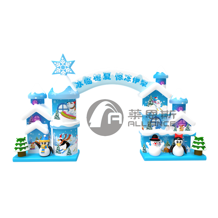 Giant inflatable ice snow gate inflatable entrance arch for theme park