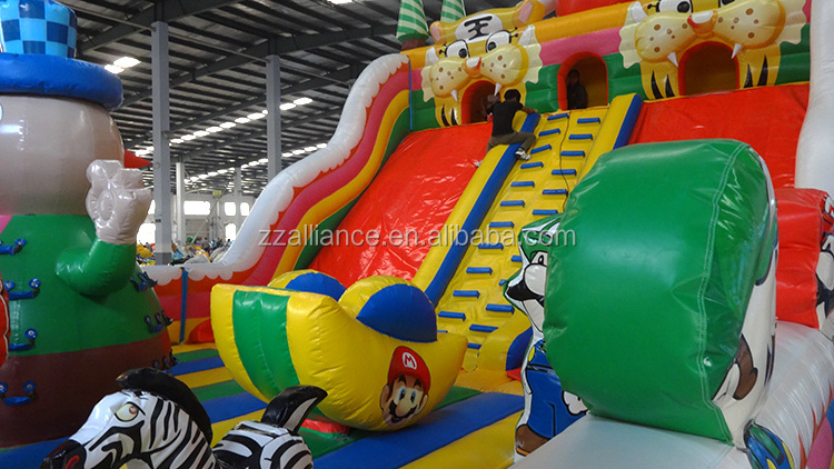 Manufacturer 12*7m large combo bouncer slide inflatable bouncy slide for kids