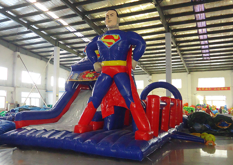 Special Design Combo Slide Inflatable Superman Slide with Obstacle for Sale