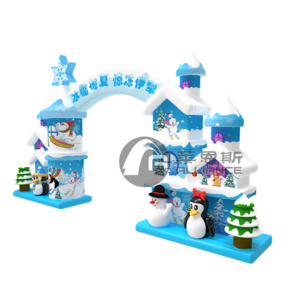 Giant inflatable ice snow gate inflatable entrance arch for theme park