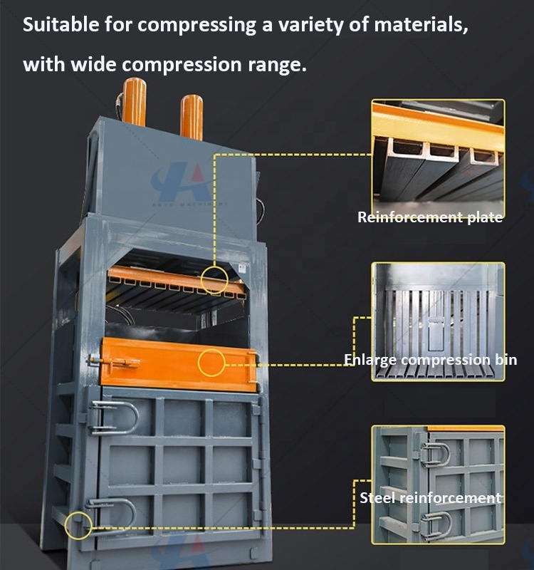 Semi-automatic baling press machine hydraulic press baler machine manual baler machine for PET bottle paper scrap metal