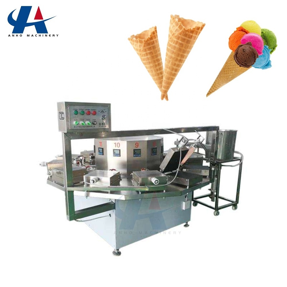 Industrial Commercial Equipment Stroopwafel Ice cream Wafer Egg Roll Waffle Maker Ice Cream Cone Make Machine for Trade