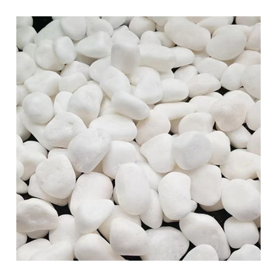 Natural snow white pebbles Top quality tumbled stone pebble for garden landscape decoration outdoor Gravel Pebble Stone