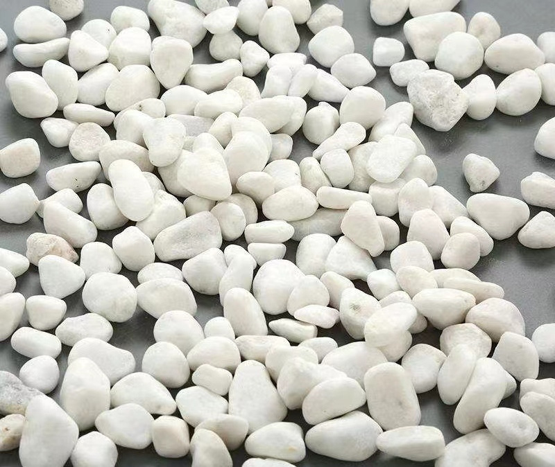 Natural snow white pebbles Top quality tumbled stone pebble for garden landscape decoration outdoor Gravel Pebble Stone