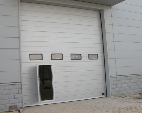 Sectional Industrial Doors and Insulated Sectional Industrial Doors with PU Foam Metal Industrial Storm Doors