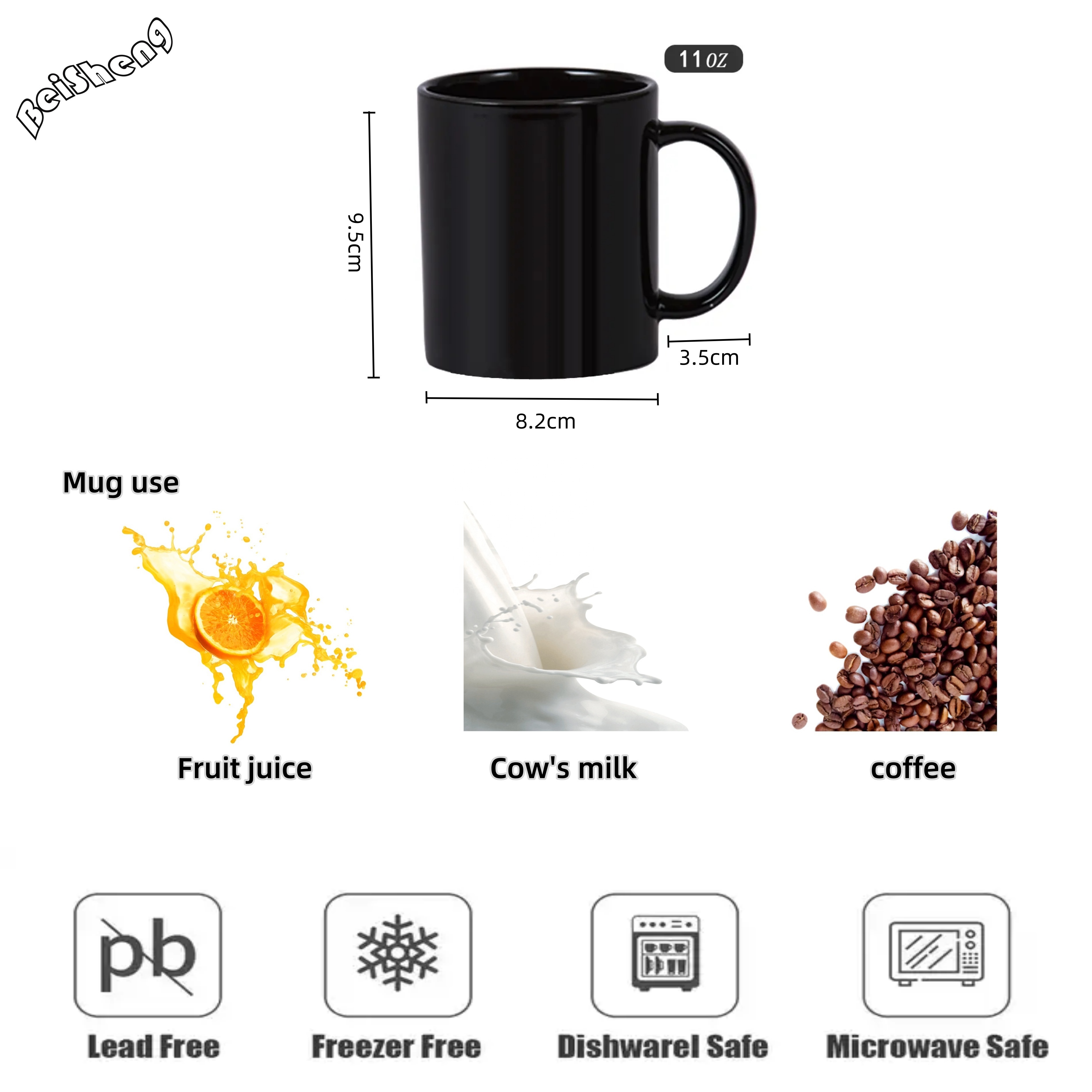 Diner Mugs Wholesale 11OZ tea Cup Sets Ceramic Antibacterials Sublimation Coffee Cup 350ML Custom Mug Ceramic