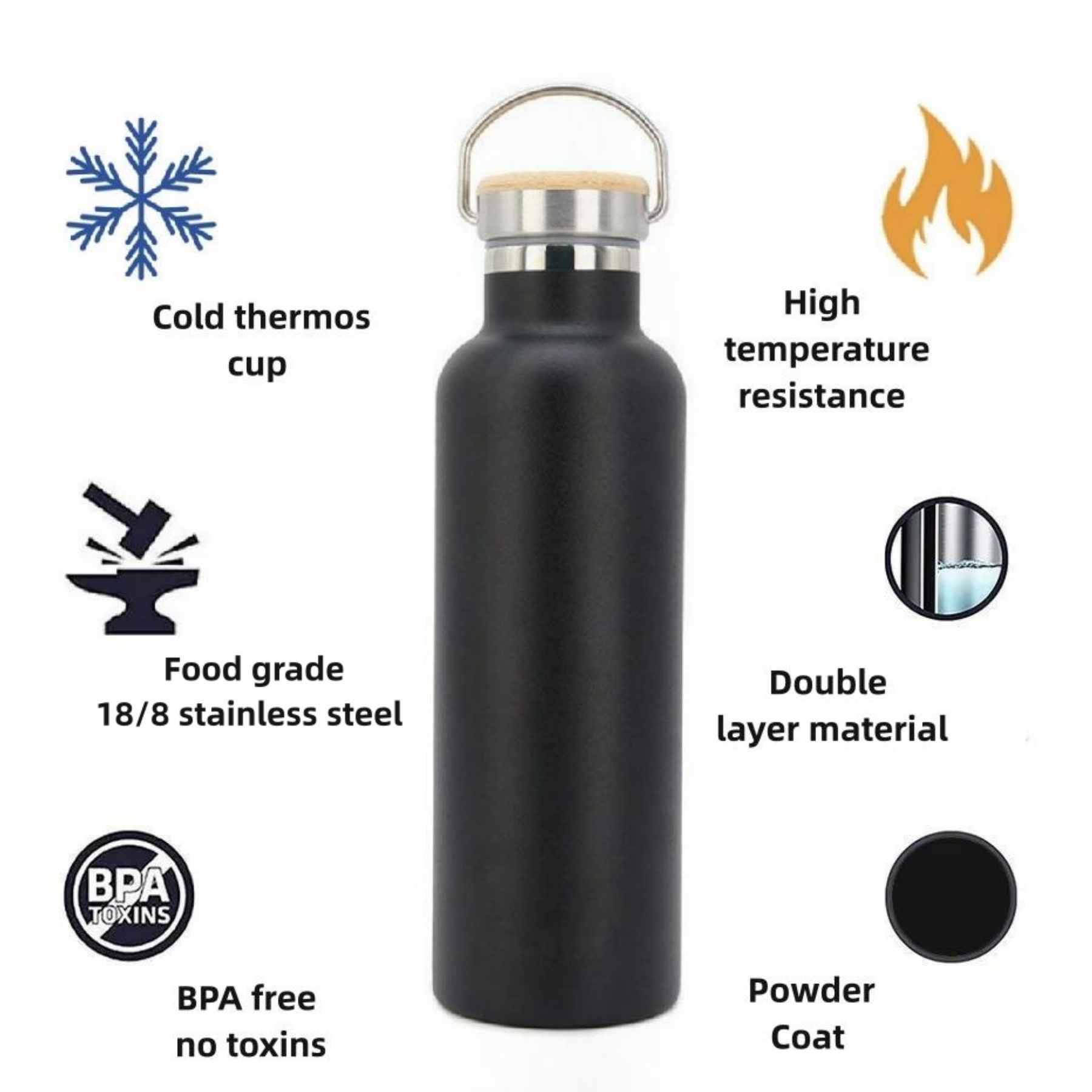 Hot Selling Insulated Stainless Steel Water Bottle termos de acero inoxidable para frio ycaliente Vaccum Botella termo