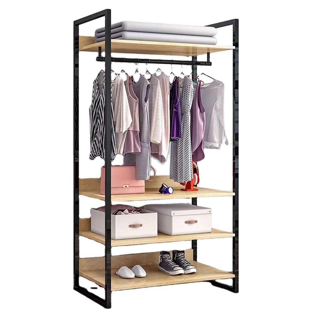 Janpan Hot sale open Coat rack wooden Adjustable shelf height coat rack stand for the wardrobe wardrobe