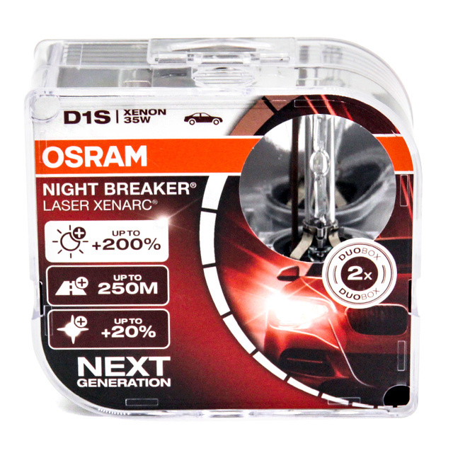 OSRAM 66140XNL D1S 12V 35W Xenon Bulb PK32d-2 Xenarc Night Breaker Laser E1 Approval Next Generation