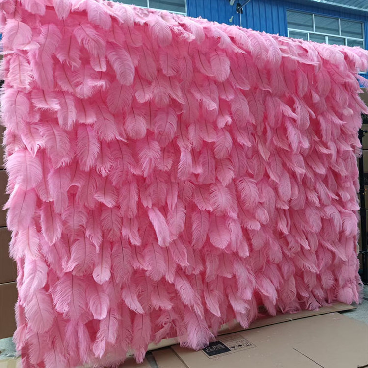 8ftx8ft 3d red purple white feather flower wall backdrop artificial fabric roll up flower wall for wedding decoration