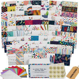 AMZN Hot Thank You Cards Bulk Blank Note Cards with Your Designs Colorful Paper Inserts Envelopes