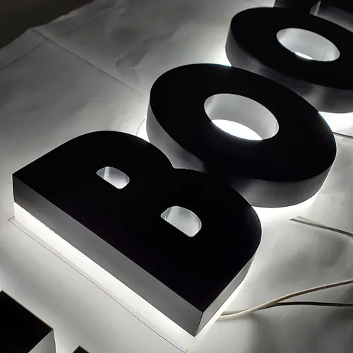 Waterproof back lit signs customized stainless steel acrylic illuminated back lit led light 3d letter commercial signs