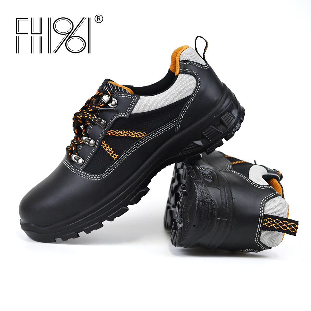 FH1961 Durable Lightweight Safety Shoes for Men Steel Toe Work Boots for Construction Slip Resistant Comfortable