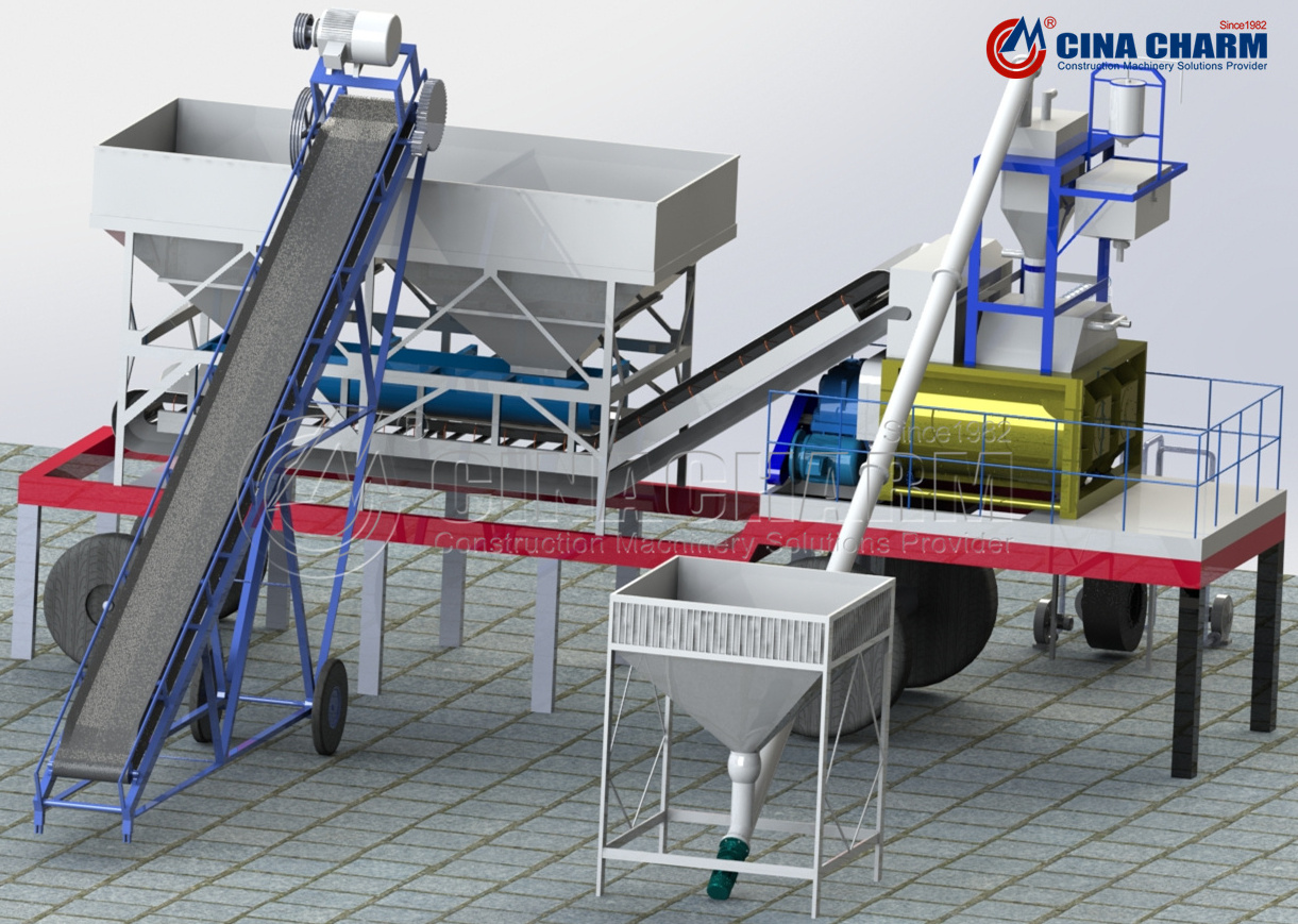 Professional YHZS25 concrete batching plant concrete batching plant price small mobile concrete batching plant For sale