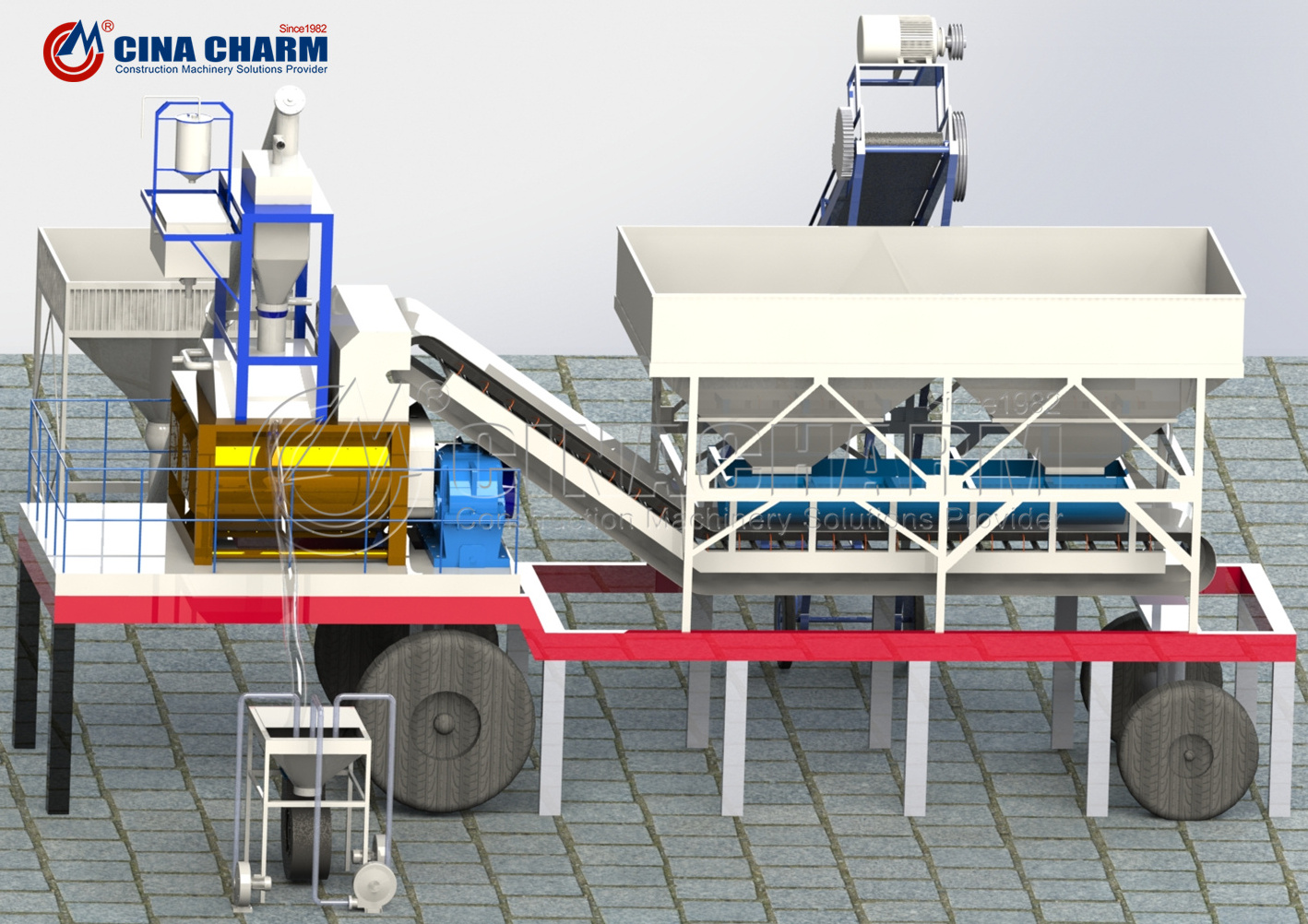 Professional YHZS25 truck mounted concrete batching plant batch plant and concrete mixer Used for making raw materials