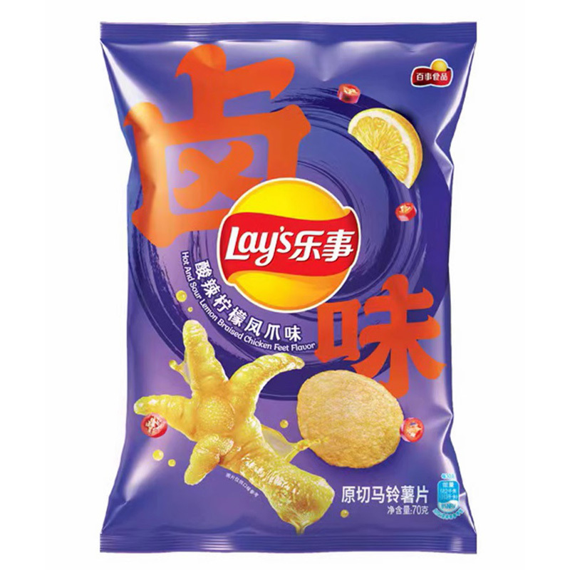 Wholesale Exotic Snacks Lays Potato Chips Hot & Sour Lemon Chicken Feet Flavor chips