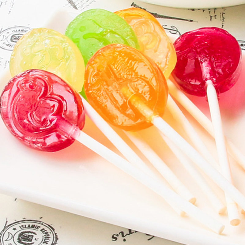 375g confectionery cute bear shape fruity gummy candy lollipop candy light candy lollipop