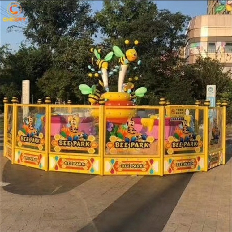 New attractions amusement park equipments kids happy spray ball car rides rotating bee ride for sale