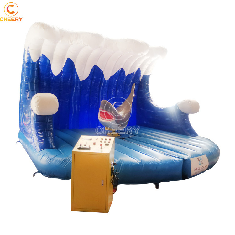 Customized mechanical bull riding rodeo shark horse kids ride inflatable bull riding machine sport games