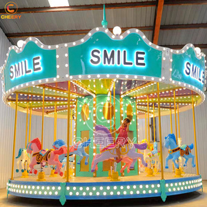 Christmas outdoor playground equipment musical carousel horse ride kids cheap merry go round for sale