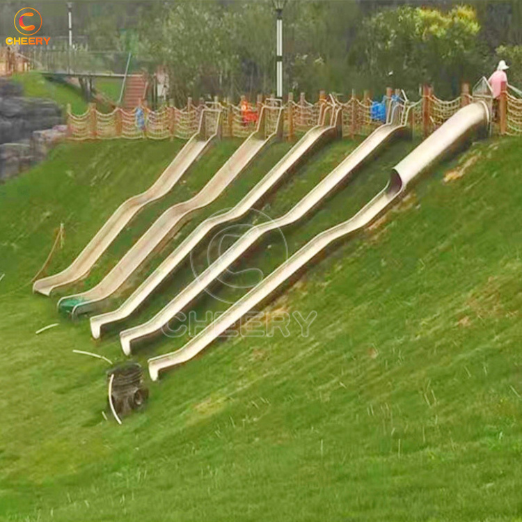 Children outdoor sport games playground slides outside stainless steel slide for kids play and fitness