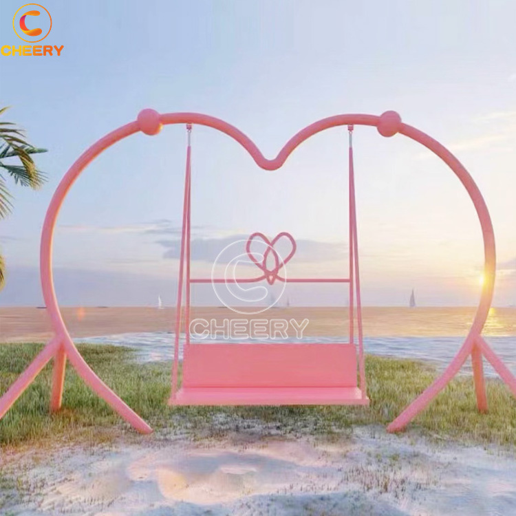 Custom Size Rainbow Swing rides Outdoor Beach Kids Playground Happy Swing Sets For School And Park