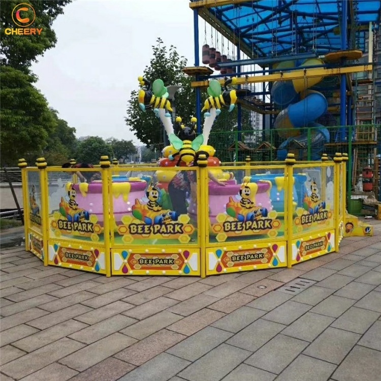 New attractions amusement park equipments kids happy spray ball car rides rotating bee ride for sale