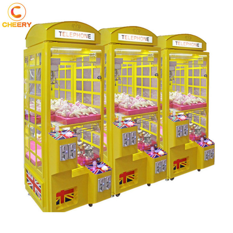 Happy children games plush toy catcher gift prize claw crane vending arcade game machine