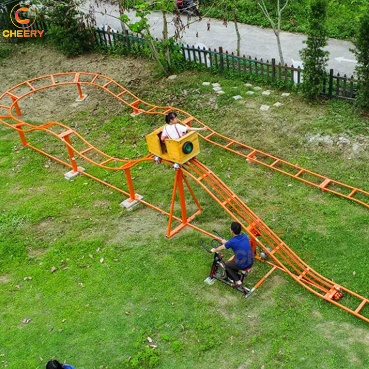 Amusement park rides fun parent-child game unpowered pedal mini roller coaster ride without electric