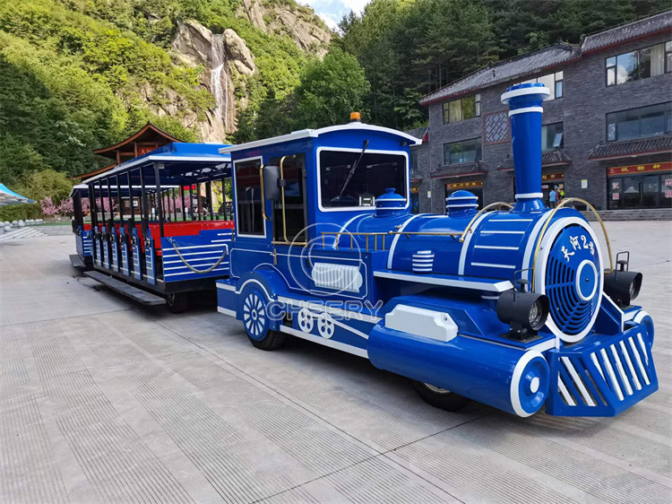 Cheery Amusement attraction park rides 72 seats diesel engine road tourist train sightseeing trackless train