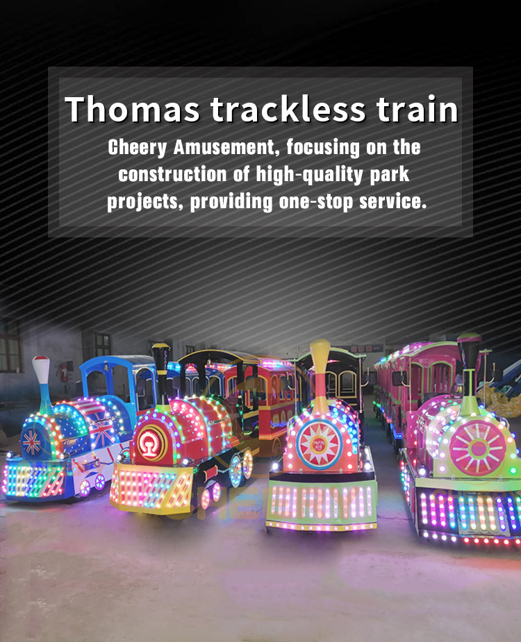 Classical Amusement Park Rides Tourist Attraction 24P Steam Electric Mini Trackless Train Ride For Sale