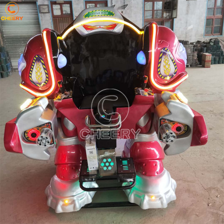 360 Degree Rotating Remote Control Kids Amusement Ride Battle King Walking Robot